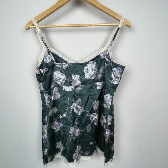 The Limited Y2K Fairycore Camisole Top Green Gray Silk Cotton‎ Size M - Picture 6 of 7